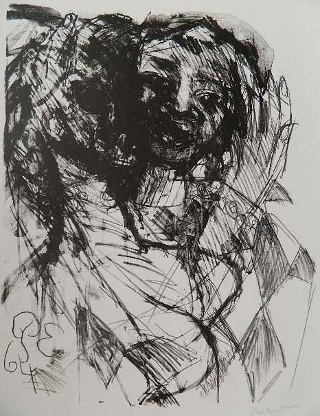 Philip Evergood 3 prints: Philip Evergood- Harlequin and Columbine; Self-Portrait; and Mother and Child- 2 lithographs and 1 off-set lithograph, ca. 1960's, various sizes.