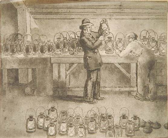 Hubert Morley 2 etchings with aquatints: Hubert Morley- ''Red Lanterns'' and ''Puppet Show''- 2 etchings with aquatints, both signed and titled in pencil, creases in 'Red Lanterns' upper left corner. 9 x 10 3/4''; 12 x 7''
