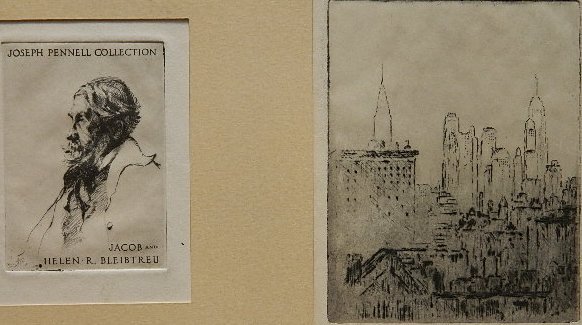 Joseph Pennell 5 etchings: Joseph Pennell- ''St. Nectaire'' (Wuerth 175)- etching, 1893, signed in pencil, edition of 3; together with 4 unsigned Pennell etchings. 5 7/8 x 9''