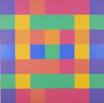 Mario Yrisarry oil: Mario Yrisarry (American 1933- )- Untitled- oil on canvas, 1973, signed and dated verso. 48 x 48''
