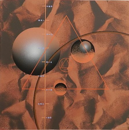 Patrice Breteau lithograph: Patrice Breteau (French 1942- )- ''Cosmic Grove''- lithograph in colors, signed and numbered in pencil in image. Sculptor and painter now residing in NY. One of several artist's selected to create art