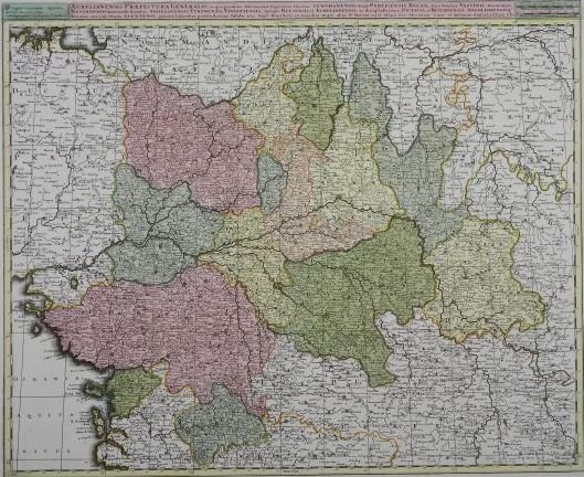 Gerard & Leonard Valck mapr of France: Cartographer: Gerard and Leonard Valck Title: Aurelianensis Praefectura Generalis Subject: France Published: Amsterdam Date: c. 1702 Description: The map shows regions of West France and includes citi