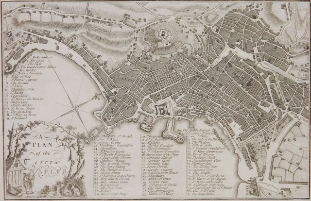 John Stockdale map of Italy: Cartographer: John Stockdale Title: A Plan of the City of Naples Subject: Italy Published: London: Piccadilly Date: 1800 Description: Street plan of Naples with a key to 81 landmarks, and a note above