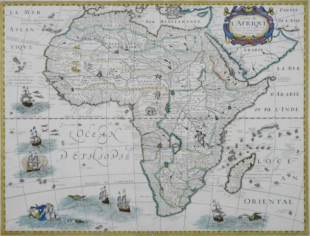 P. Bertius & M. Tavernier map of Africa: Cartographer: Petrus Bertius / Melchior Tavernier Title: Carte de L'Afrique Corrigee et augmentee dessus toutes les autres cy devant faites par P. Bertius 1640 Subject: Africa Published: Amsterdam Dat