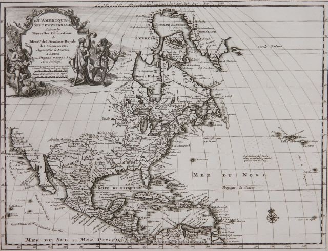 Pieter van der Aa map of North America: Cartographer: Pieter van der Aa Title: L'Amerique Septentrionale Suivant les Nouvelles Observations de Messrs. de l'Academie Royale des Sciences, etc. . Subject: America Published: Leiden Date: 1714 D