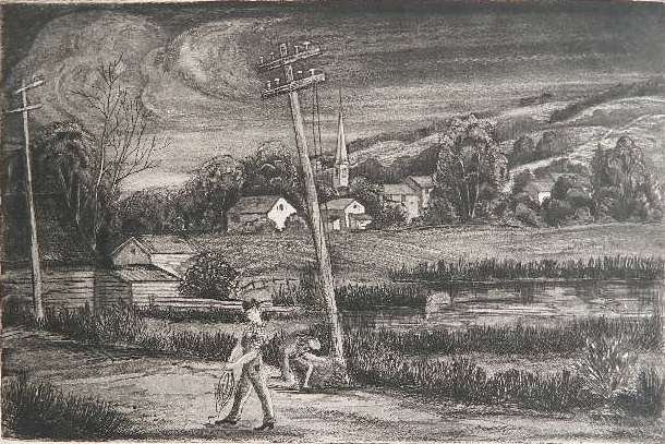 Emil Ganso etching: Emil Ganso (American 1895-1941)- ''After The Storm'' (Smith 14)- etching and aquatint, 1935, signed, titled and numbered 4/35 in pencil, good condition. 9 7/8 x 14 7/8''