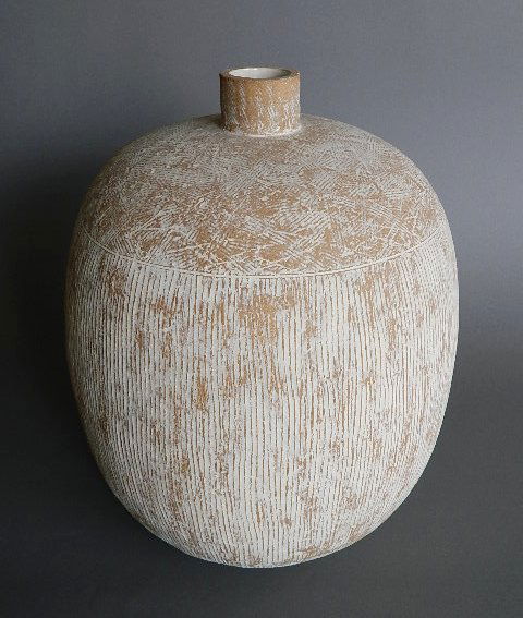 Claude Conover ceramic vessel: Claude Conover (American 1907-1994)- ''Tiaquiz''- ceramic vessel, signed C. Conover/ Tiaquiz on bottom, very good condition. 18''h 15'' dia.