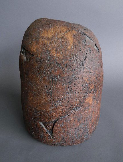 David Deming ceramic: David Deming (American 20th c.)- Untitled- ceramic vessel. 17''h. Provenance: John Paul Miller collection, Cleveland, OH