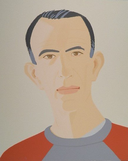 Alex Katz silkscreen in colors: Alex Katz (American 1927- )- ''Self-Portrait (Passing)'' - silkscreen in colors, 1990, signed and numbered 133/150 in pencil, from the portfolio ''Alex & Ada The 1960's to the 1980's, a portfolio of E