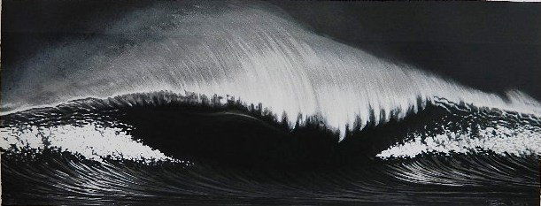 Robert Longo lithograph and silkscreen: Robert Longo (American 1953-) ''Wave''- lithograph and silkscreen, 2003, signed, dated and numbered in pencil, edition of 108, very good condition. 15 1/2 x 40''