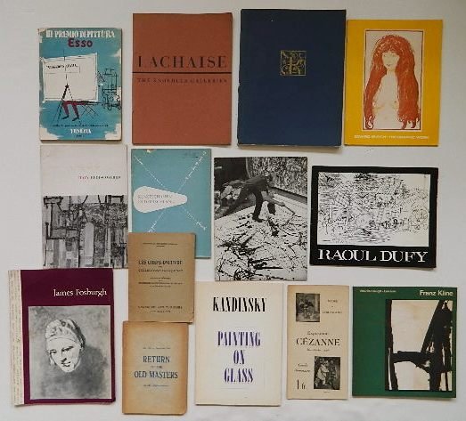 13 Exhibition catalogs on Modern Art: 13 Exhibition catalogs on Modern Art, artists including F. Kline, W. Kandinsky, R. Dufy, E. Munch, J. Pollack, etc.