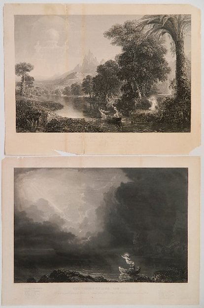 James Smillie engraving after Thomas Cole: James Smillie after Thomas Cole- ''The Voyage of Life: Old Age''- engraving after Thomas Cole; together with an as is impression of Youth. 15 x 22 3/4'' ea.
