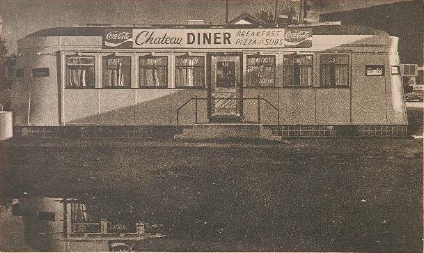 John Baeder photolithograph: John Baeder- Chateau Diner- photolithograph / mezzotint, 1979, signed 'Baeder 79' lower right, HC, fold crease upper left corner margin, does not affect image, otherwise good condition. 14 x 23 3/4''