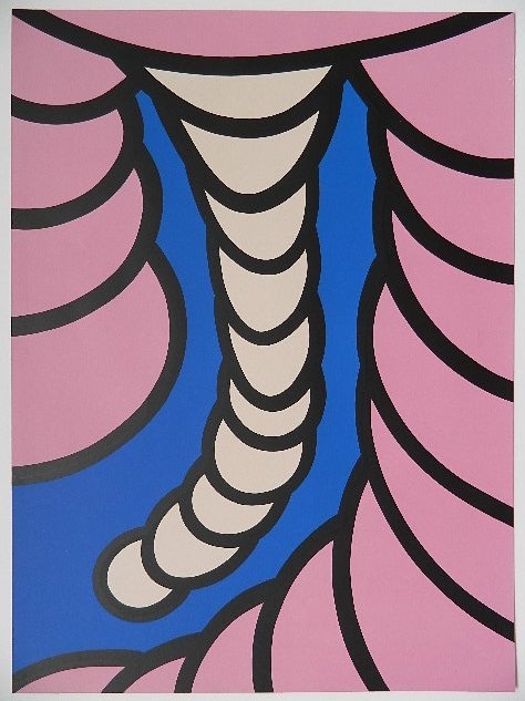 Nicholas Krushenick silkscreen: Nicholas Krushenick- Untitled- silkscreen in colors. 29 3/4 x 21 3/4''