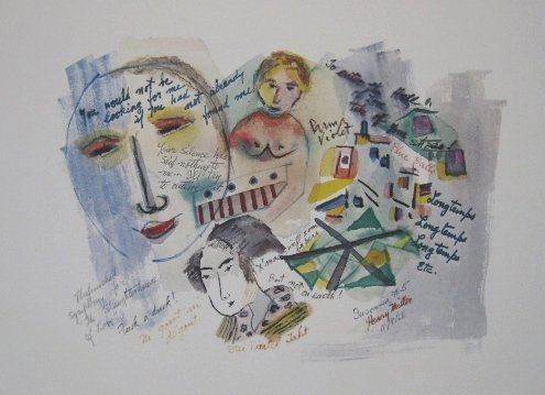 after Henry Miller 12 lithographs: after Henry Miller- ''Insomnia Series''- 12 lithographs after watercolors, 1968, very good condition. 17 x 22'' ea.
