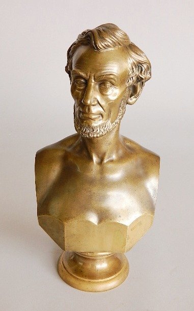 John Tills brass sculpture: John Tills- Bust of Abraham Lincoln- brass sculpture, marked John Tills Founder. 15''h