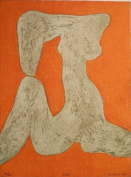 Barbara Kwasniewska 2 etchings: Barbara Kwasniewska- ''Roseaux'' and ''Leda''- 2 etchings, both signed, titled and numbered 12/50 and 16/40 in pencil. 22 7/8 x 19 1/4''; 30 x 22 1/4''