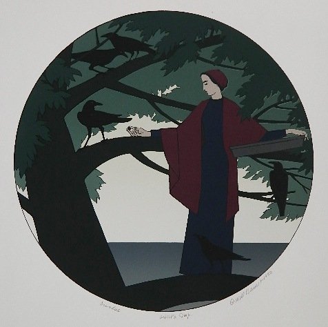 Will Barnet silkscreen: Will Barnet (American 1911-2012)- ''Ariadne'' (Szoke 172)- silkscreen in colors, 1980, signed, dated, titled and annotated 'artist's Imp' in pencil, slightly age toned, otherwise very good condition. 