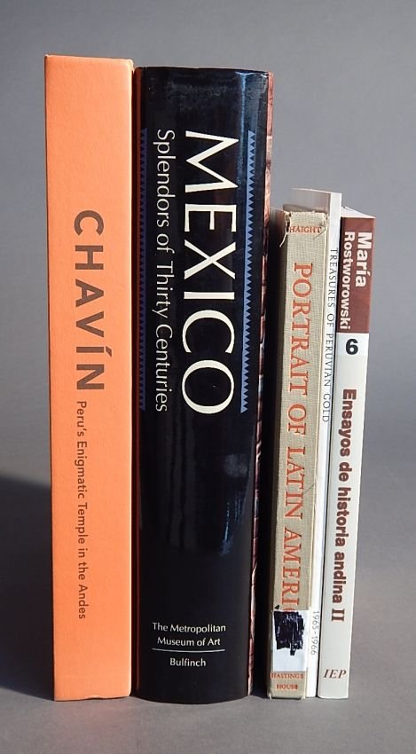 5 Books on Latin America art: 5 Books on Latin America art-1.) Haight, Anne Lyon. Portrait of Latin America as seen by her print makers. New York: Hastings House, 1946; 2.) Rostworowski, Maria. Ensayos de Historia Andina II: Pampa