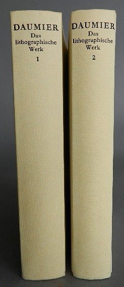 Klaus Schrenk- Honore Daumier: Schrenk, Klaus (edited by)- ''Honore Daumier Das Lithographische Werk''- Rogner & Bernhard, Munchen, 1977, 2 volumes, hardbound with a cream cloth cover, corners bumped and rubbed, along with staining