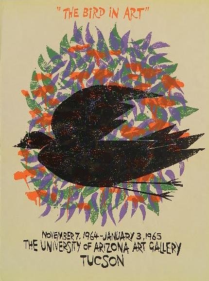 after Antonio Frasconi poster: after Antonio Frasconi- ''Pratt Graphic Art Center''- lithograph ic poster, minor tears at edges. 27 x 19''