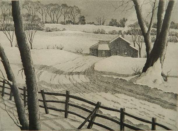 Samuel Margolies etching: Samuel Margolies- ''Silent Symphony''- etching, ca. 1945, signed in pencil, AAA edition of 250, tape stains in upper corners otherwise very good condition. 8 3/4 x 12''