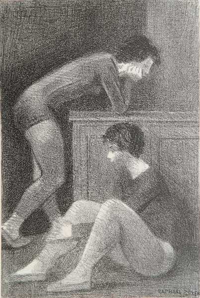 Raphael Soyer lithograph: Raphael Soyer- ''Dancers'' (Cole 74)- lithograph, 1954, signed in penci, AAA edition of 250, very good condition. 12 x 8''