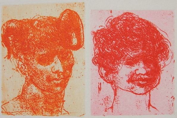 David Bumbeck etching: David Bumbeck- ''Nel sole''- etching in colors, signed, titled and numbered 49/100 in pencil, very good condition. 2 1/2 x 3 7/8''