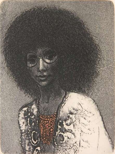 David Bumbeck etching: David Bumbeck- ''Eve''- etching in colors, signed, titled and numbered 16/50 in pencil, very good condition. 5 3/4 x 4 3/8''