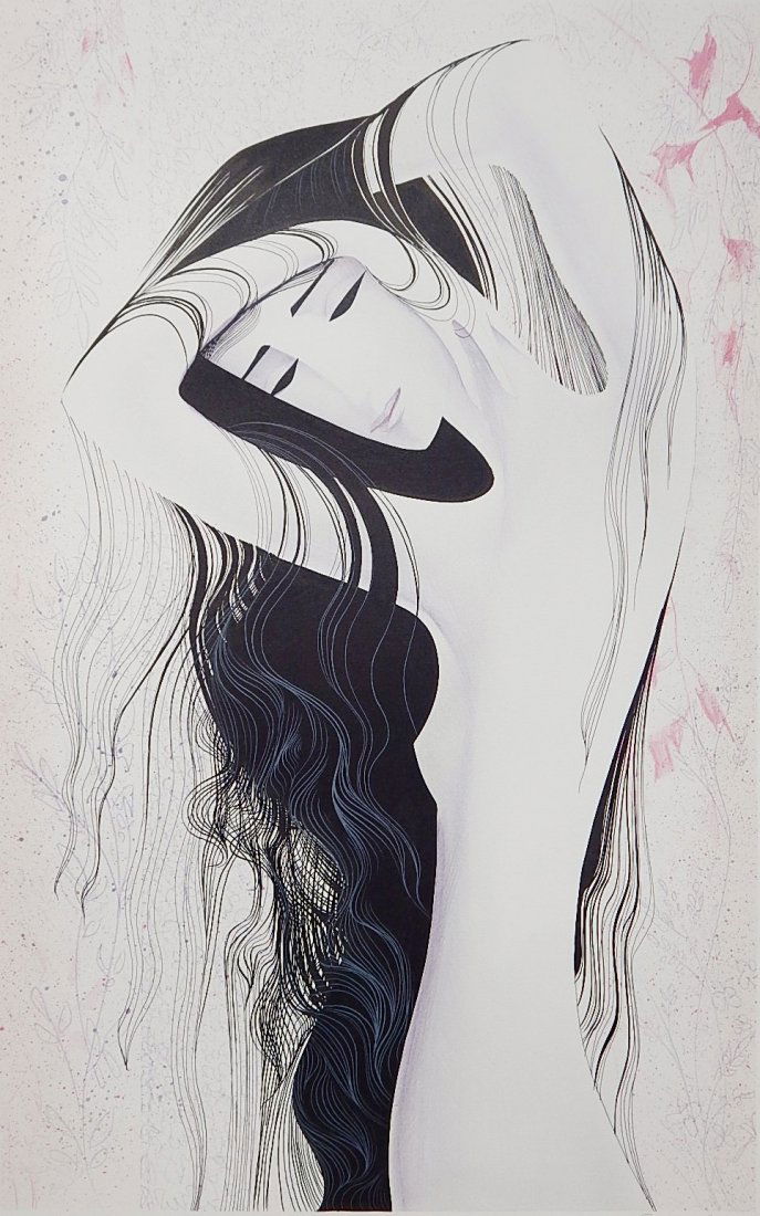 Eyvind Earle silkscrreen in colors: Eyvind Earle- Nude- silkscreen in colors, signed and numbered 99/260 in pencil, very good condition. 30 x 18 3/4''