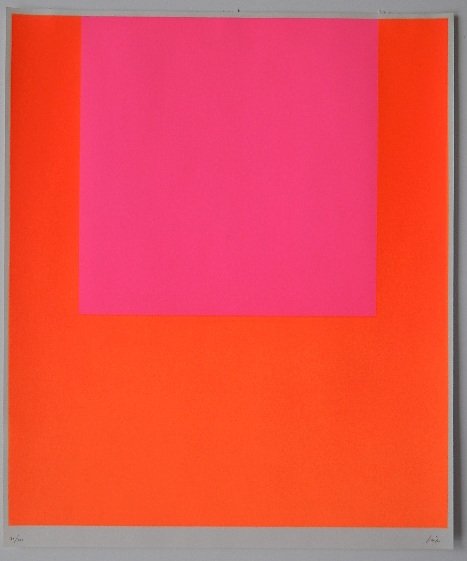 Rupprecht Geiger silkscreen: Rupprecht Geiger- Untitled- silkscreen, 1968, signed and numbered 31/100 in pencil, very good condition. 18 3/4 x 16''