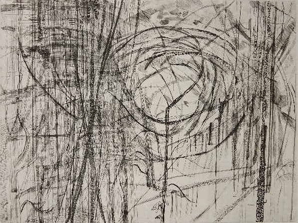 Anthony Gross etching: Anthony Gross- ''Le Buisson Ardent''- etching, signed, titled and numbered 32/50 in pencil. 14 3/4 x 19 1/2''