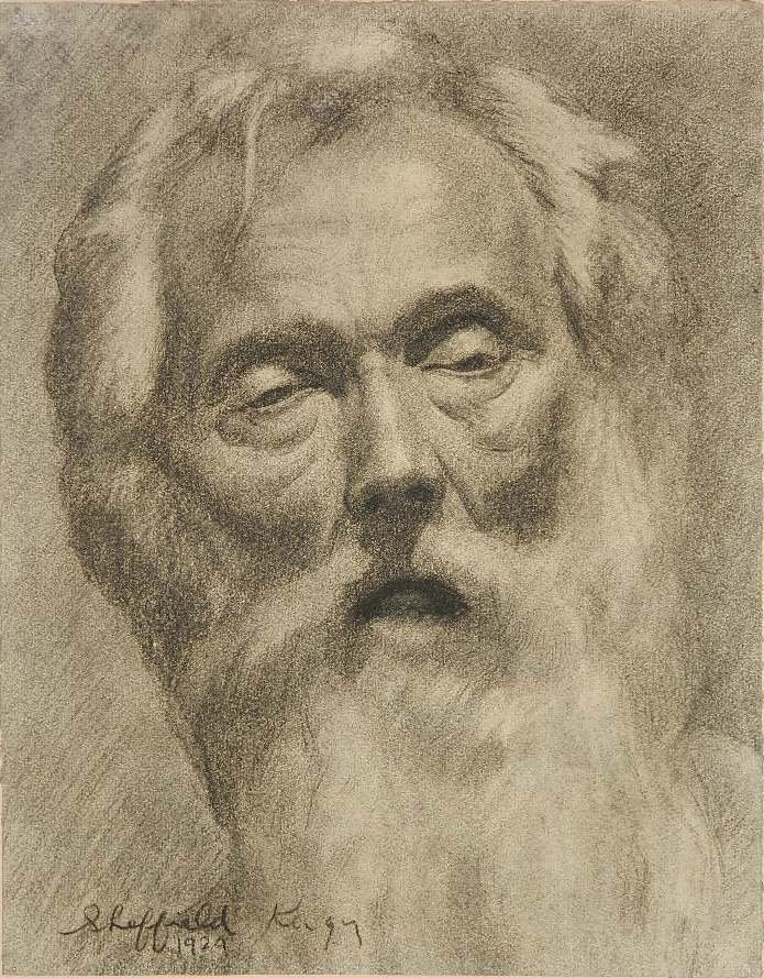 Sheffield Kagy charcoal drawing: Sheffield Kagy- Man's Portrait- charcoal on paper, 1929. 14 x 11''