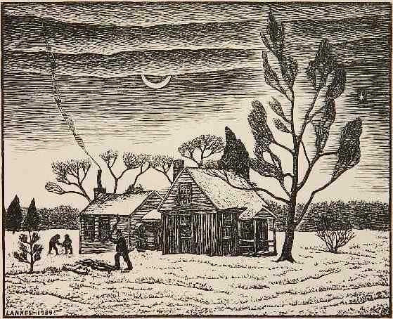 Julius J. Lankes woodcut: Julius J. Lankes- ''Chopping Wood''- woodcut, 1939, signed in pencil, very good condition. 9 x 11''