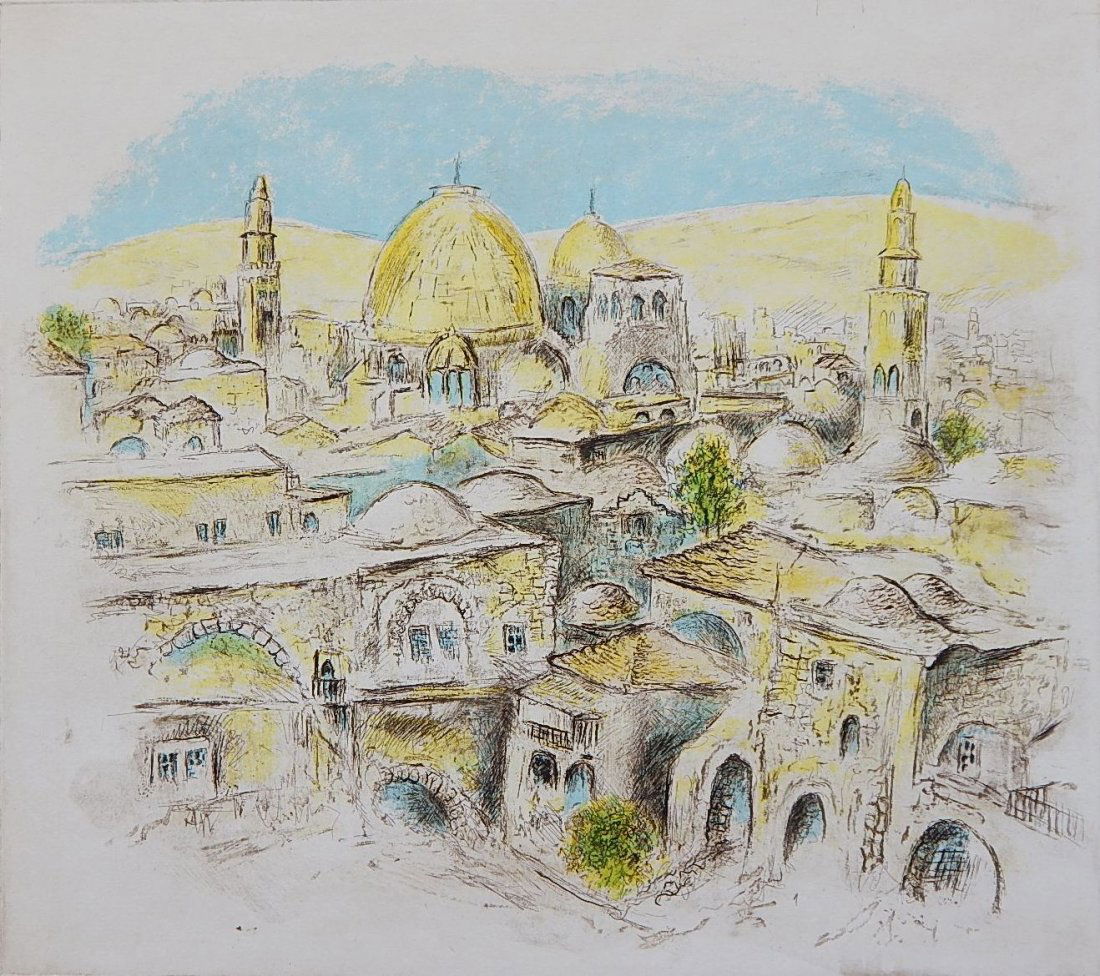 Ira Moskowitz etching: Ira Moskowitz- Untitled- etching in colors, signed and numbered 75/120 in pencil, slightly mat burned, otherwise good condition. 15 3/4 x 17 3/4''