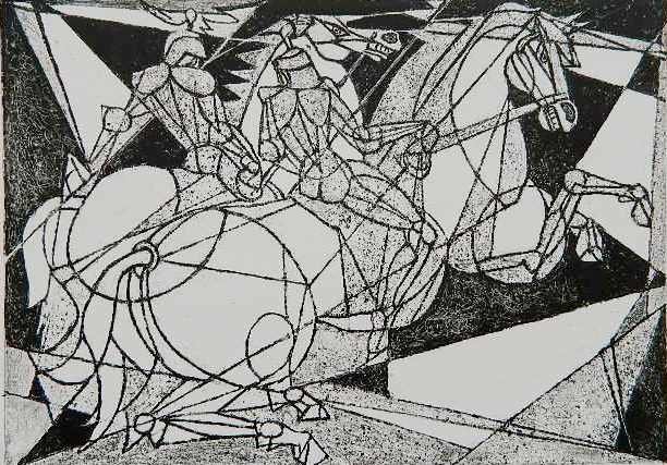Umberto Romano lithograph: Umberto Romano- ''Roman Warriors''- lithograph, 1965, signed in pencil, AAA edition of 250, very good condition. 10 1/8 x 14 1/8''