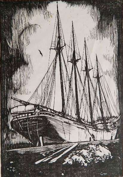 Howard Cook woodcut: Howard Cook (American 1901-1980)- ''Seabird'' (Duffy 31)- woodcut, 1926, signed and annotated '50' in pencil, intended edition of 50, only 25 printed, soft vertical crease in image, some foxing throug