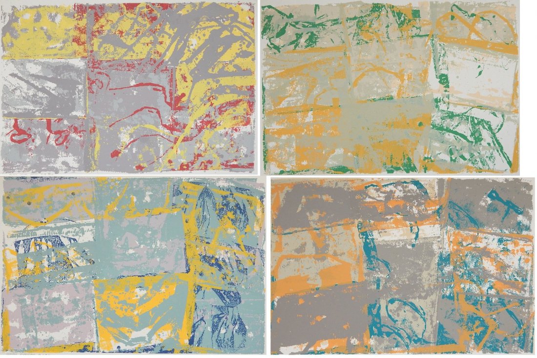 Walter Darby Bannard silkscreens (4): Walter Darby Bannard (American 1934- )- ''Black Hound Night''; ''Stone Pond''; ''Sicilian Magic'' and ''Jacaranda''- 4 silkscreens in colors, all signed, titled and annotated 'A. P.' in pencil, very g