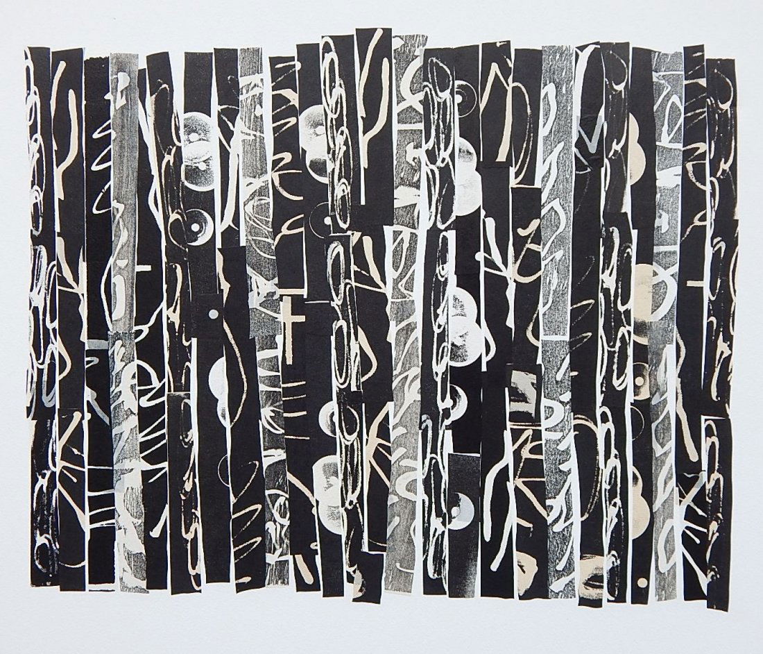 Chakaia Booker woodcut on chine colle: Chakaia Booker (American 1953- )- Untitled- woodcut on chine colle, 2011, signed, dated and numbered 33/200 in pencil, the Print Club of New York presentation print for 2011, very good condition. 16 x