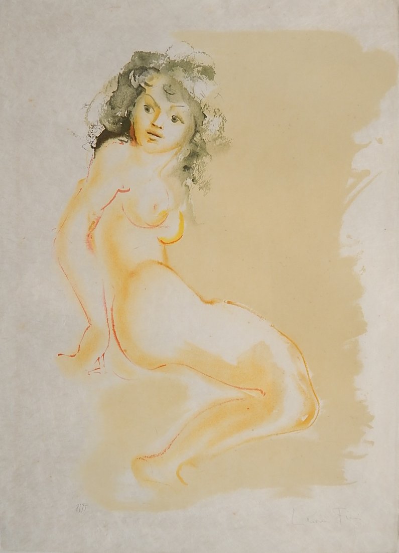 Leonor Fini lithograph: Leonor Fini (French 1908-1990)- ''Nude''- lithograph in colors, signed and numbered 8/75 in pencil, good condition. 25 1/2 x 18 1/2''