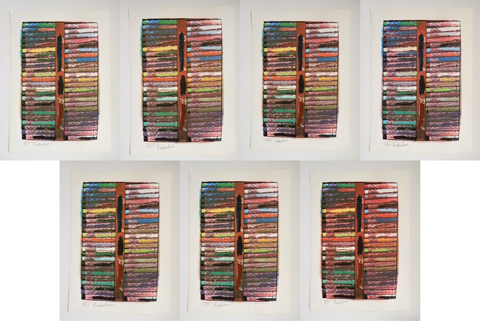 Menashe Kadishman 7 silkscreens: Menashe Kadishman (Israeli 1932- )- Untitled - 7 silkscreens in colors, all signed and numbered in pencil, good condition. 23 1/2 x 15 1/2'' ea.