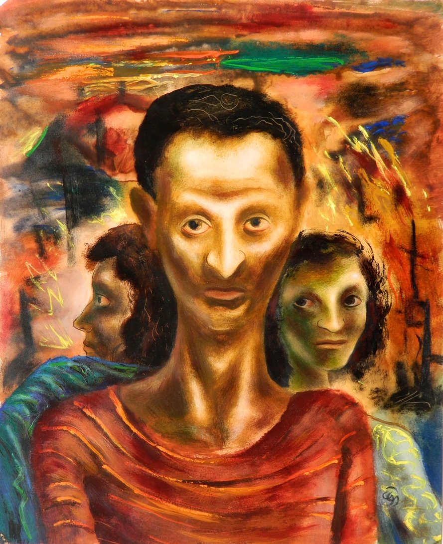 Charles Campbell watercolor: Charles Campbell (American 1905-1985)- ''World's End''- watercolor on paper, 1936, monogrammed lower right, buckling of paper, minor glue residue in corners, lost corner at upper left, otherwise very