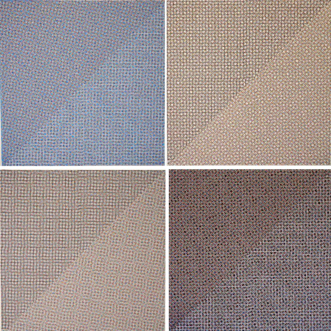 John Pearson suite of 4 silkscreens: John Pearson (American 1940- )- ''Mondrian Series''- suite of 4 silkscreens in colors, 1974, signed and numbered in pencil, edition of 62. 20 1/2 x 20 1/2''