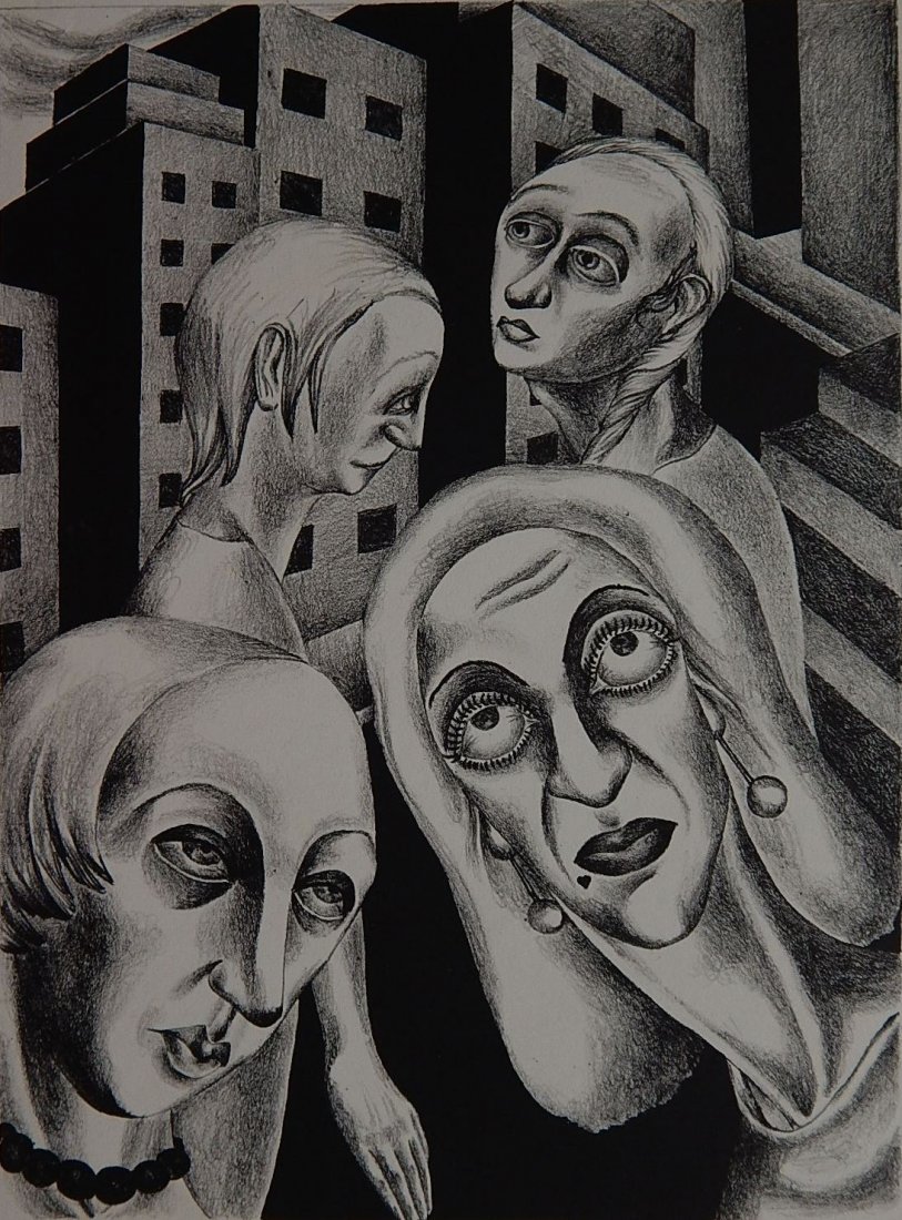 Clare Mahl lithograph: Clare Mahl (American 1912-1988)- ''The Fair Sex''- lithograph, ca. 1936-42, done for the NYC WPA. 16 3/4 x 12 3/4''