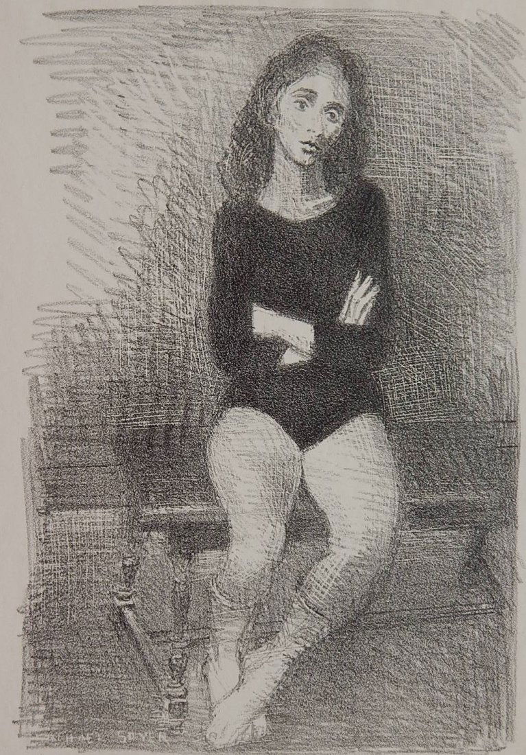 Raphael Soyer lithograph: Raphael Soyer (American 1899-1987)- ''The Dancer'' (Cole 77)- lithograph, ca. 1955, signed and numbered 11/75 in pencil. 13 x 8 3/4''