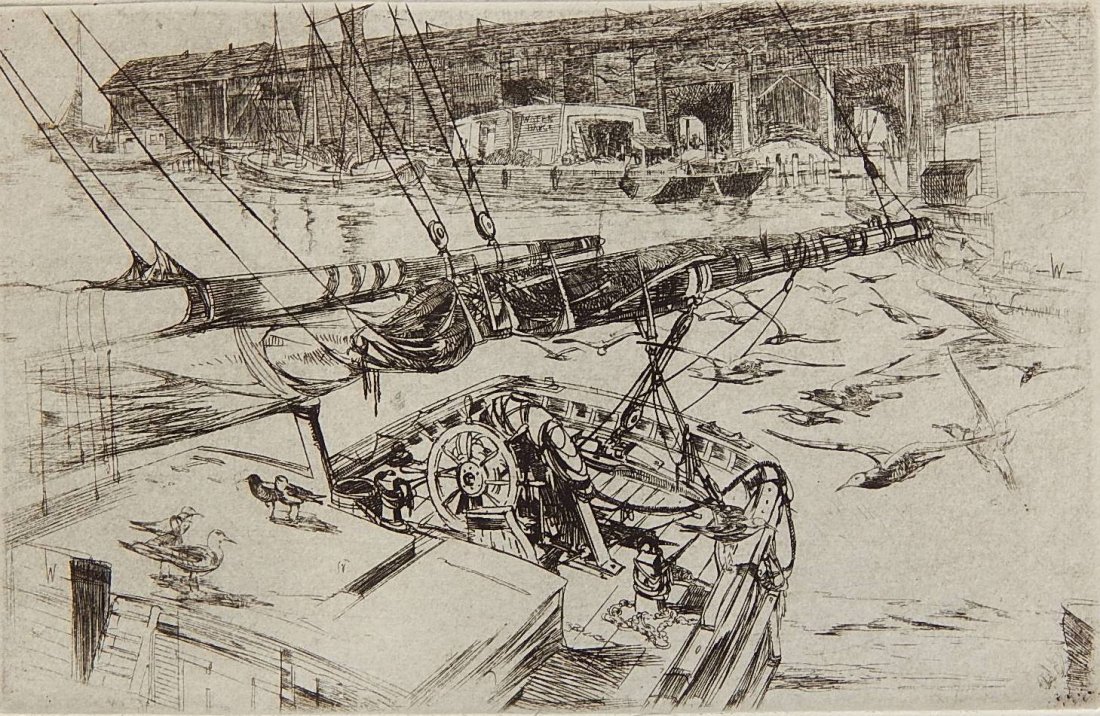 John Winkler etching: John Winkler (American 1894-1979)- ''Main Boon-Hay Schooner''- etching, 1931, signed and numbered 27/75 in pencil, very good condition. 4 x 6 15/16''