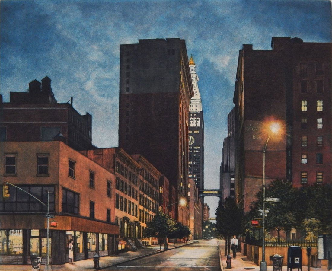 Frederick Mershimer mezzotint: Frederick Mershimer (American 1958- )- ''Chance Encounter''- mezzotint in colors, 1993, signed, dated, titled and numbered 103/120 in pencil, very good condition. 8 3/8 x 10 1/4''