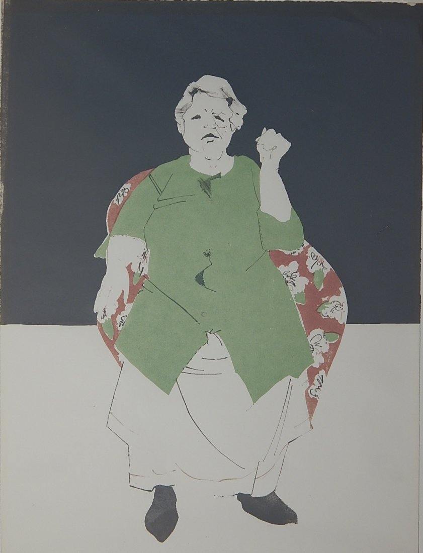 Alice Neel lithograph: Alice Neel (American 1900-1984)- ''Denise''- lithograph in colors, 1976, signed, dated, titled and numbered 10/14 in pencil. 21 1/2 x 15 1/2''