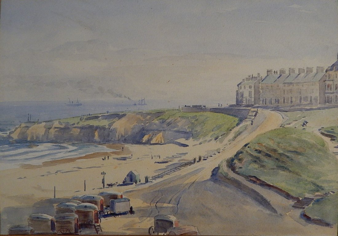 Early 20th c. British School watercolor: Early 20th c. British School- Coastal Scene- watercolor on paper. 10 x 13 1/2''