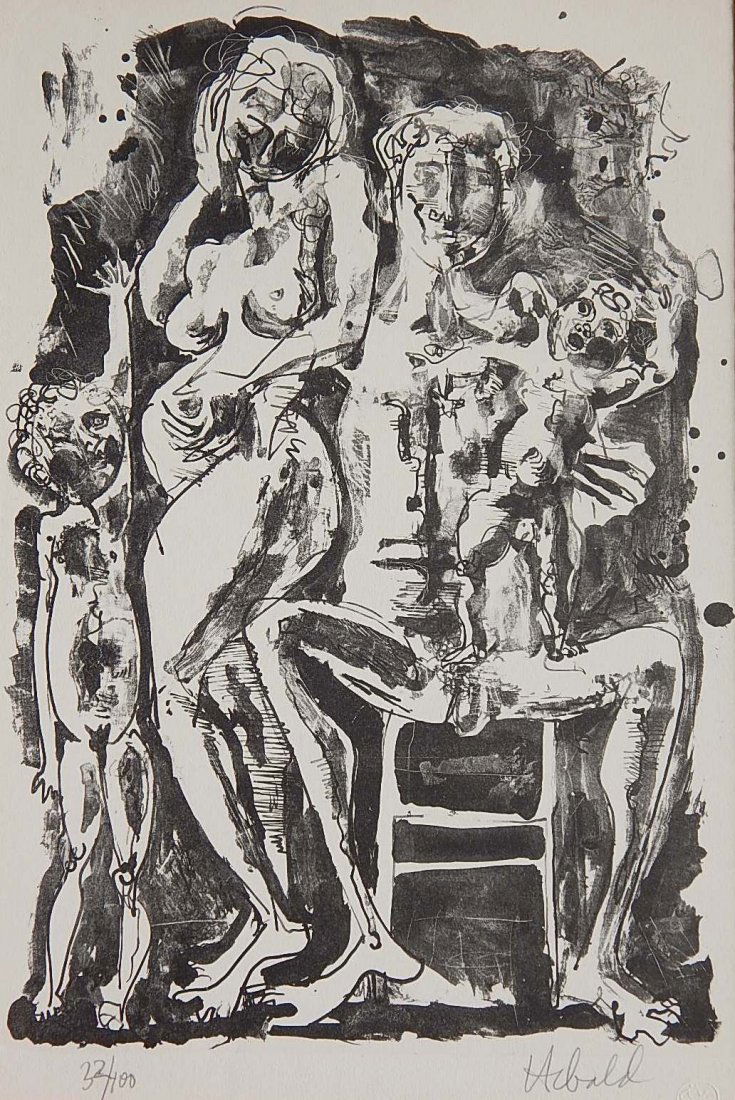 Milton Hebald lithograph: Milton Hebald (American 1917-2015)- Family- lithograph, signed and numbered 32/100 in pencil. 18 x 12''
